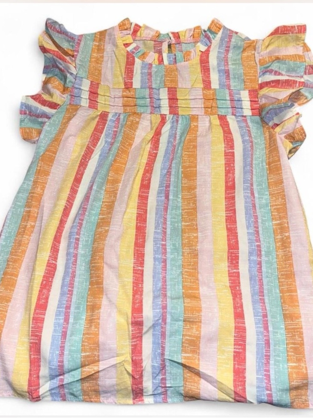 Striped Ruffle Sleeve Tank Top - Multi - Picture 2 of 6